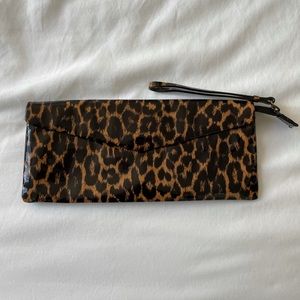 J. Crew Leopard Patent Leather Clutch